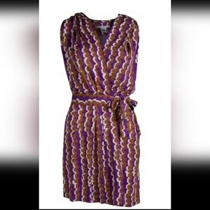 EUC Diane von Furstenberg sz 12 silk wrap dress